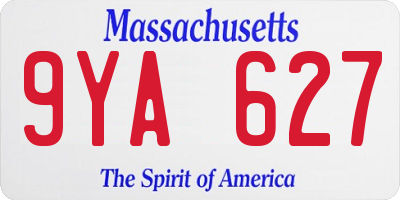 MA license plate 9YA627