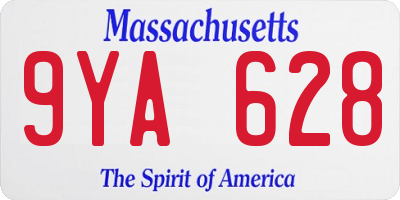 MA license plate 9YA628