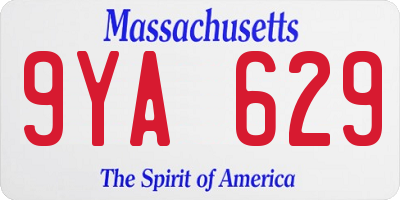 MA license plate 9YA629