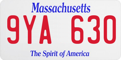 MA license plate 9YA630