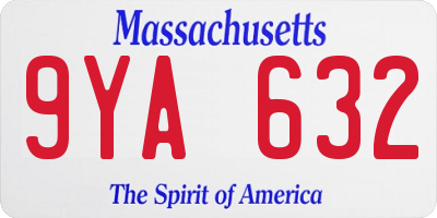 MA license plate 9YA632