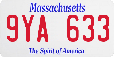 MA license plate 9YA633