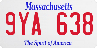 MA license plate 9YA638