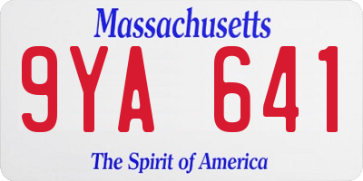 MA license plate 9YA641