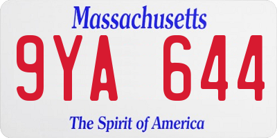 MA license plate 9YA644