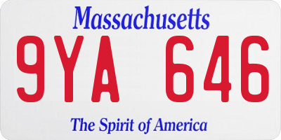 MA license plate 9YA646