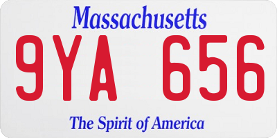 MA license plate 9YA656