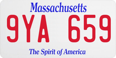 MA license plate 9YA659
