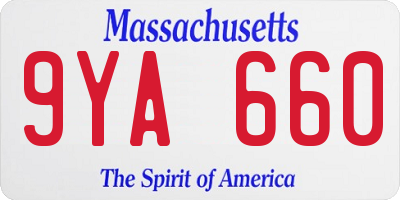 MA license plate 9YA660