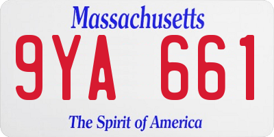 MA license plate 9YA661