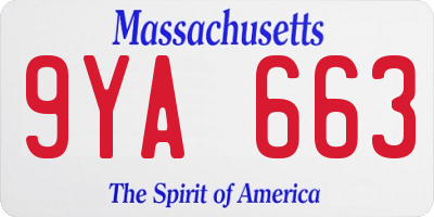 MA license plate 9YA663
