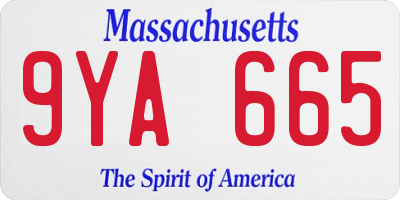 MA license plate 9YA665