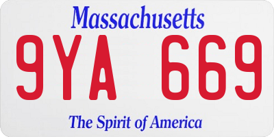 MA license plate 9YA669