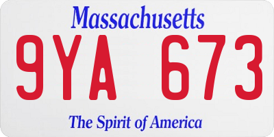 MA license plate 9YA673