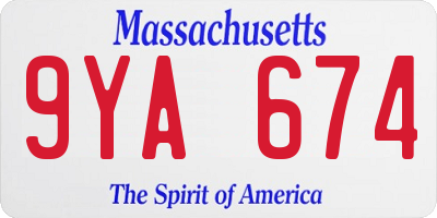 MA license plate 9YA674