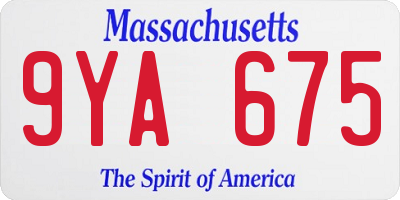 MA license plate 9YA675