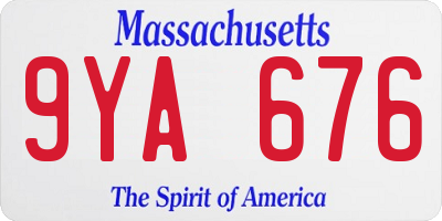 MA license plate 9YA676