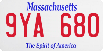 MA license plate 9YA680