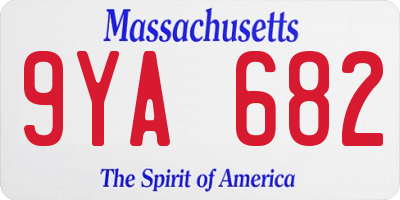 MA license plate 9YA682