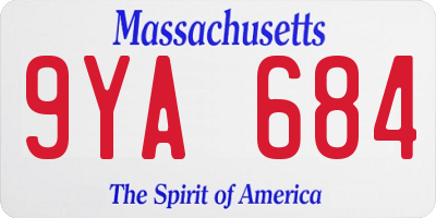 MA license plate 9YA684