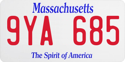 MA license plate 9YA685