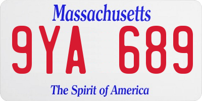 MA license plate 9YA689