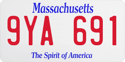 MA license plate 9YA691