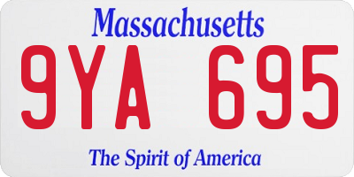 MA license plate 9YA695