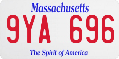 MA license plate 9YA696