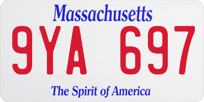 MA license plate 9YA697