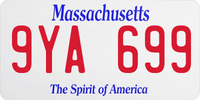 MA license plate 9YA699