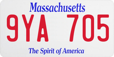 MA license plate 9YA705