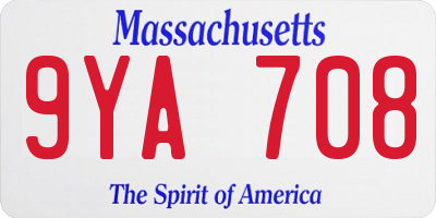 MA license plate 9YA708