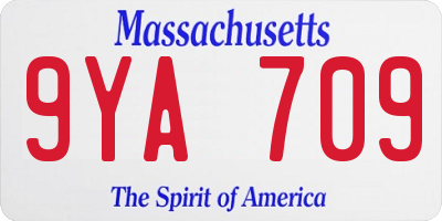 MA license plate 9YA709
