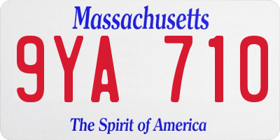 MA license plate 9YA710