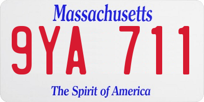 MA license plate 9YA711