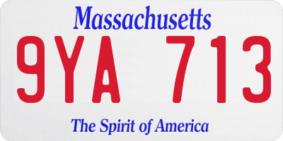 MA license plate 9YA713