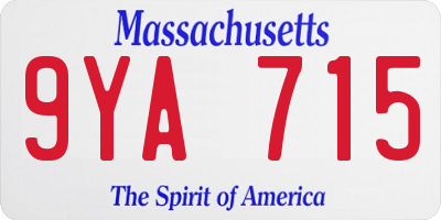 MA license plate 9YA715