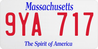 MA license plate 9YA717