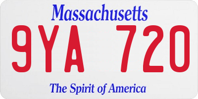 MA license plate 9YA720