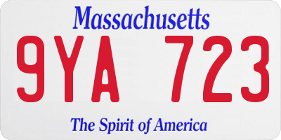 MA license plate 9YA723