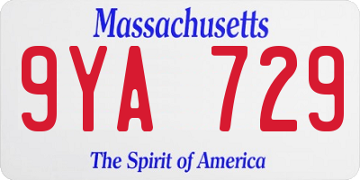 MA license plate 9YA729