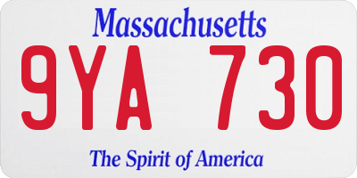 MA license plate 9YA730