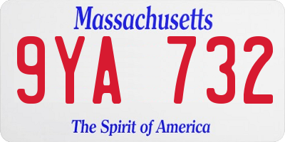 MA license plate 9YA732