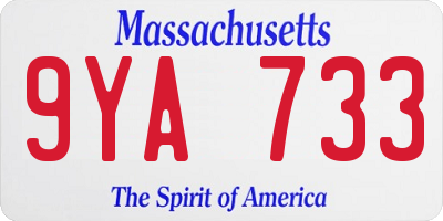 MA license plate 9YA733