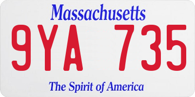 MA license plate 9YA735