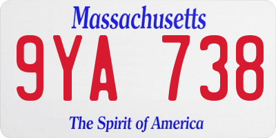 MA license plate 9YA738