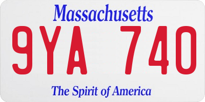 MA license plate 9YA740