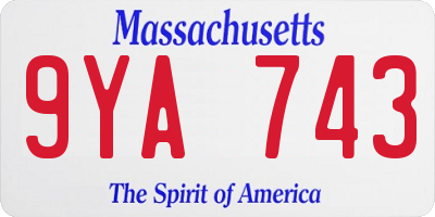 MA license plate 9YA743