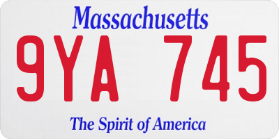 MA license plate 9YA745